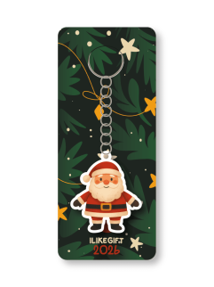 Брелок ECO из дерева iLikeGift "Дед мороз"